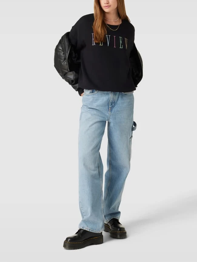 REVIEW Sweatshirt Mit Logo-Stitching Modell 'EMBRO' - Schwarz 3 REVIEW Sweatshirt Mit Logo-Stitching Modell 'EMBRO' - Schwarz