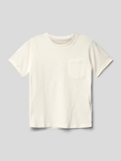 Tom Tailor T-Shirt Mit Brusttasche - Ecru