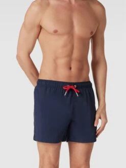 Gant Badehose Mit Label-Stitching - Marineblau