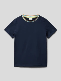 S.Oliver RED LABEL T-Shirt Mit Kontraststreifen - Marineblau
