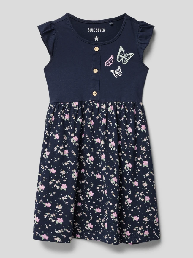 Blue Seven Kleid Mit Motiv-Print - Blau 3 Blue Seven Kleid Mit Motiv-Print - Blau