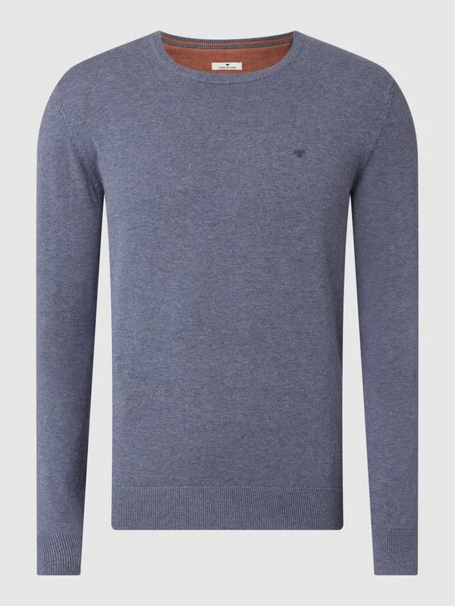 Tom Tailor Pullover Aus Baumwolle Mit Logo-Stickerei - Blau 3 Tom Tailor Pullover Aus Baumwolle Mit Logo-Stickerei - Blau