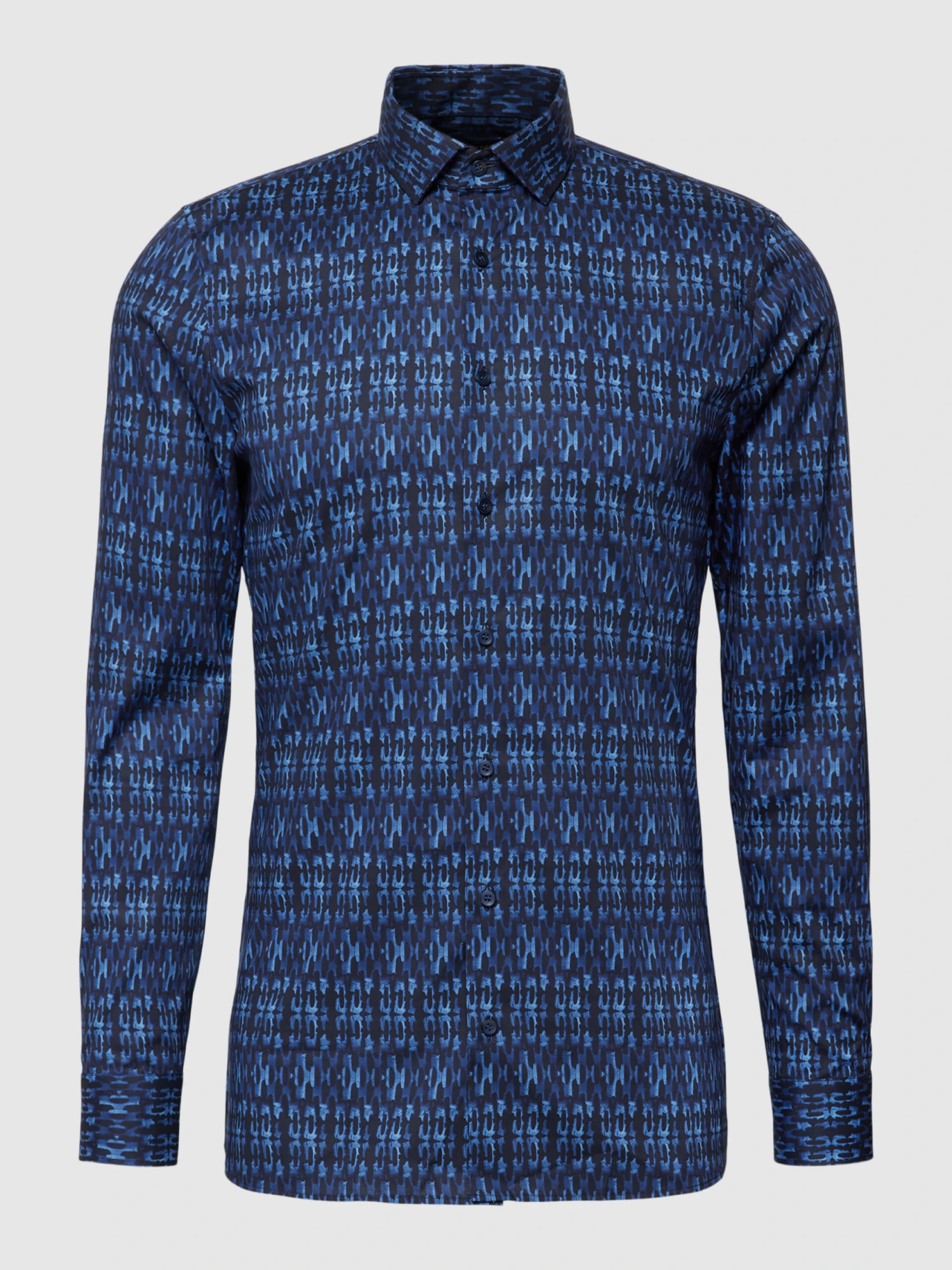 OLYMP No. Six Business-Hemd Mit Allover-Muster - Marineblau 4 OLYMP No. Six Business-Hemd Mit Allover-Muster - Marineblau – Bild 2