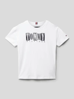 Tommy Hilfiger Teens T-Shirt Mit Label-Print - Weiß