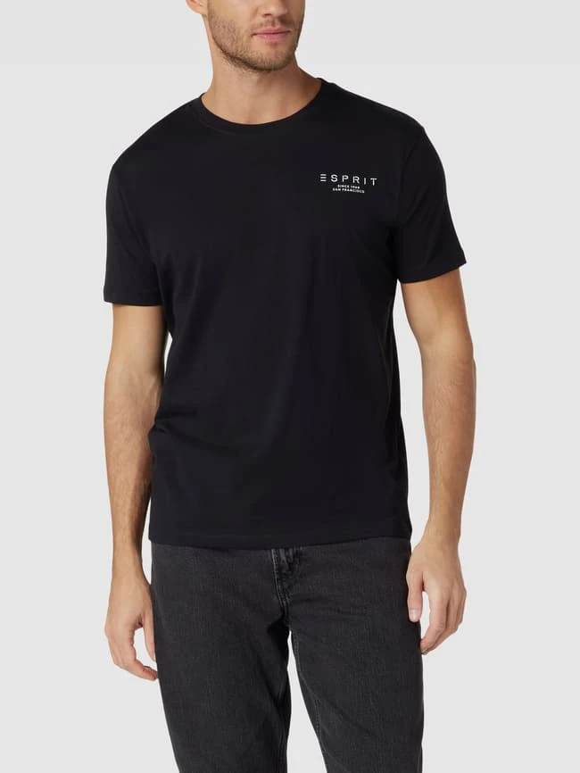 Esprit T-Shirt In Unifarbenem Design Mit Label-Print - Schwarz 6 Esprit T-Shirt In Unifarbenem Design Mit Label-Print - Schwarz – Bild 4