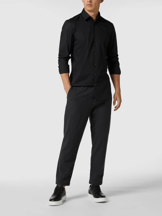 Jake*s Slim Fit Business-Hemd Aus Popeline - Schwarz 3 Jake*s Slim Fit Business-Hemd Aus Popeline - Schwarz