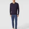 HUGO Longsleeve Mit Geripptem Rundhalsausschnitt Modell 'Cesar' - Purple