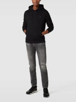 Fred Perry Hoodie Mit Label-Design Modell 'Laurel' - Schwarz