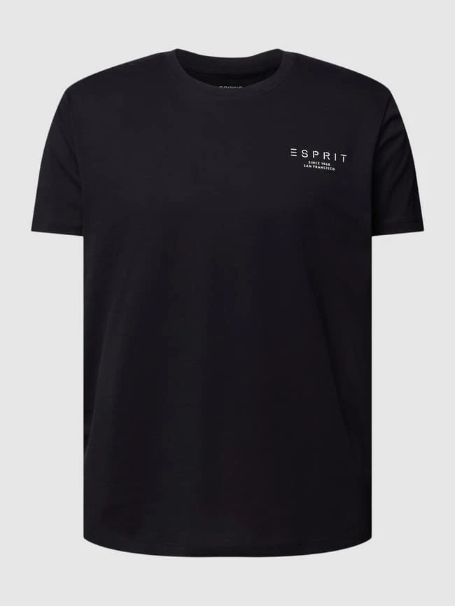Esprit T-Shirt In Unifarbenem Design Mit Label-Print - Schwarz 4 Esprit T-Shirt In Unifarbenem Design Mit Label-Print - Schwarz – Bild 2