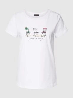 MORE&MORE More & More T-Shirt Aus Reiner Baumwolle Mit Motiv-Print - Weiß