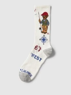 Polo Ralph Lauren Underwear Socken Mit Motiv-Print Modell 'KEY WEST BEAR' - Weiß