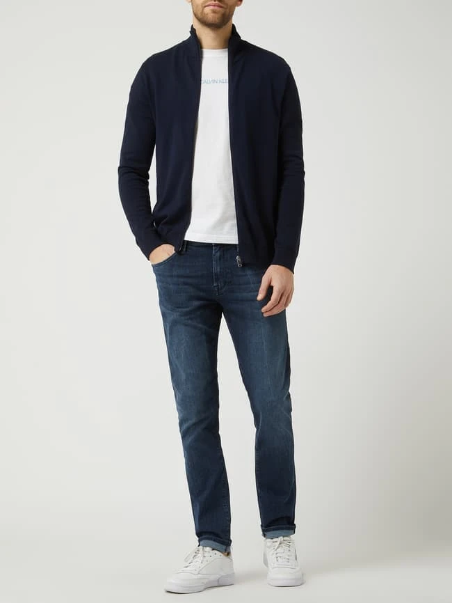 Selected Homme Strickjacke Aus Pima-Baumwolle Modell 'Berg' - Marineblau Meliert 3 Selected Homme Strickjacke Aus Pima-Baumwolle Modell 'Berg' - Marineblau Meliert