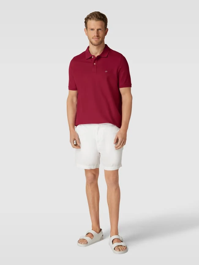 Fynch-Hatton Poloshirt Mit Logo-Stitching - Bordeaux Rot 3 Fynch-Hatton Poloshirt Mit Logo-Stitching - Bordeaux Rot
