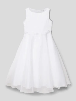 Weise Kommunionskleid Mit Zier-Applikationen - Weiß