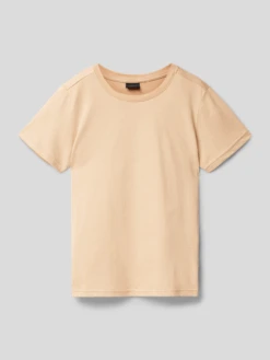 Kabooki T-Shirt Mit Rundhalsausschnitt Modell 'THEODOR' - Beige
