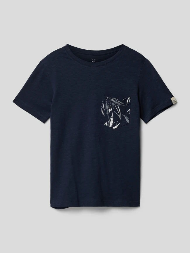 Jack & Jones T-Shirt Aus Baumwolle Mit Label-Detail Modell 'CRAYON' - Marineblau 3 Jack & Jones T-Shirt Aus Baumwolle Mit Label-Detail Modell 'CRAYON' - Marineblau