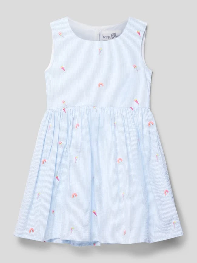Happy Girls Kleid Mit Motiv-Stitchings - Bleu 3 Happy Girls Kleid Mit Motiv-Stitchings - Bleu