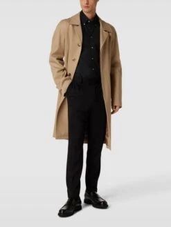 Tommy Hilfiger Tailored Business-Hemd Mit Label-Stitching Modell 'FLEX' - Schwarz