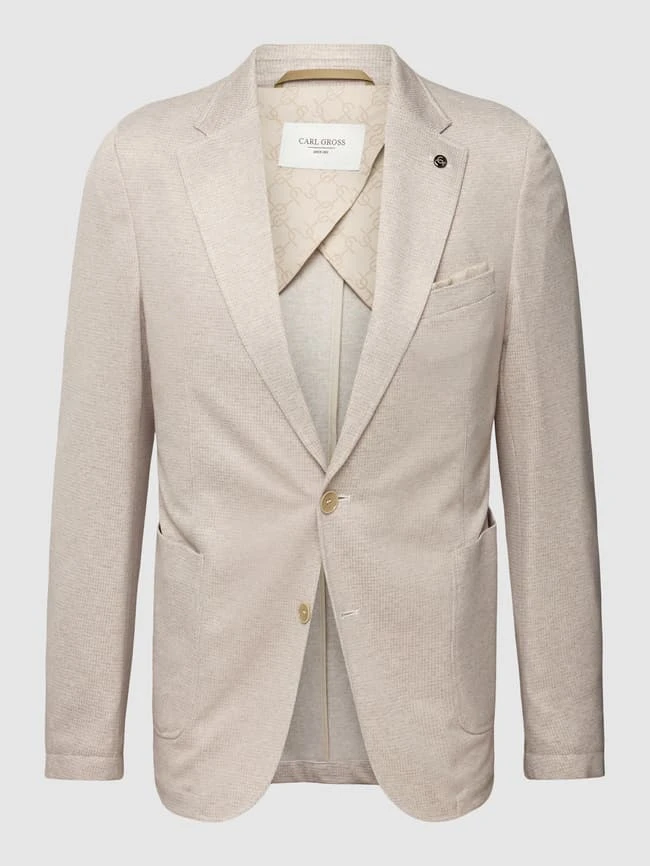 Carl Gross 2-Knopf-Sakko Mit Reverskragen Modell 'Fabian' - Beige 4 Carl Gross 2-Knopf-Sakko Mit Reverskragen Modell 'Fabian' - Beige – Bild 2