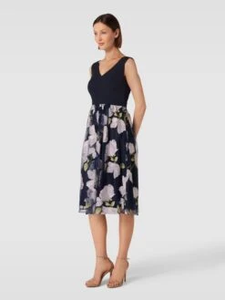 Christian Berg Cocktail Cocktailkleid Mit Floralem Muster - Marineblau Meliert
