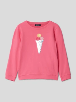 Blue Seven Sweatshirt Mit Zierbesatz - Pink