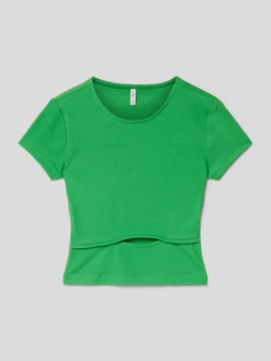 Only T-Shirt In Ripp-Optik - Grün