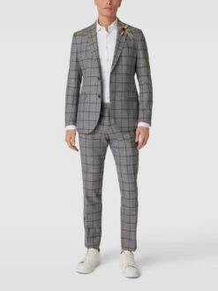 CG - Club Of Gents 2-Knopf-Sakko Mit Karomuster Modell 'Paul' - Marineblau