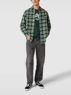 Alpha Industries T-Shirt Mit Label-Print Modell 'BASIC' - Smaragdgrün