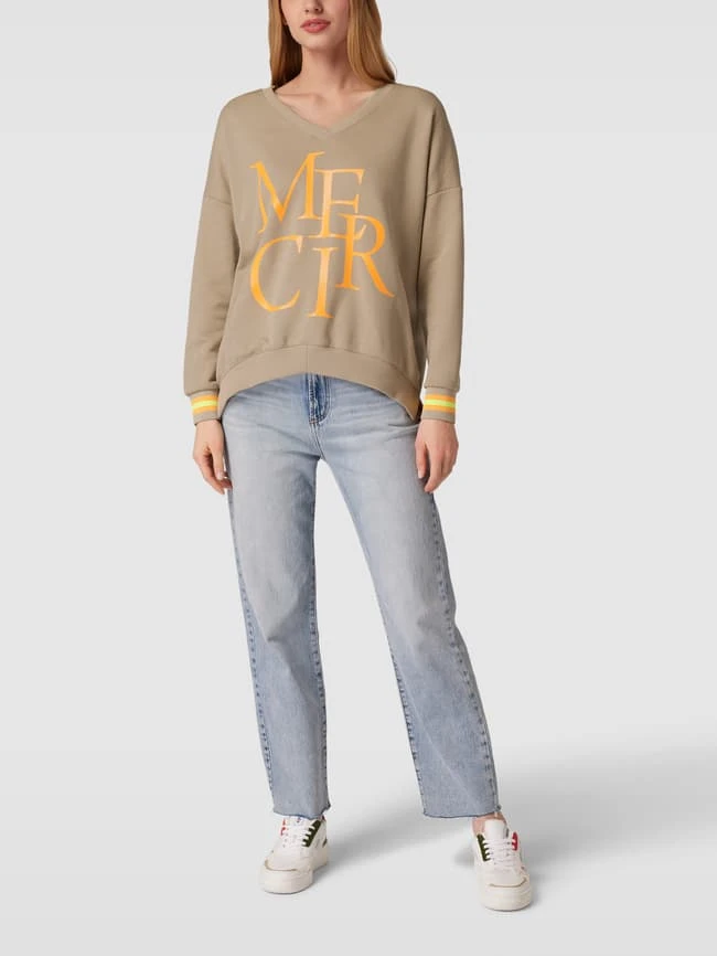 Miss Goodlife Sweatshirt Mit Statement-Print Modell 'MERCI' - Sand 3 Miss Goodlife Sweatshirt Mit Statement-Print Modell 'MERCI' - Sand