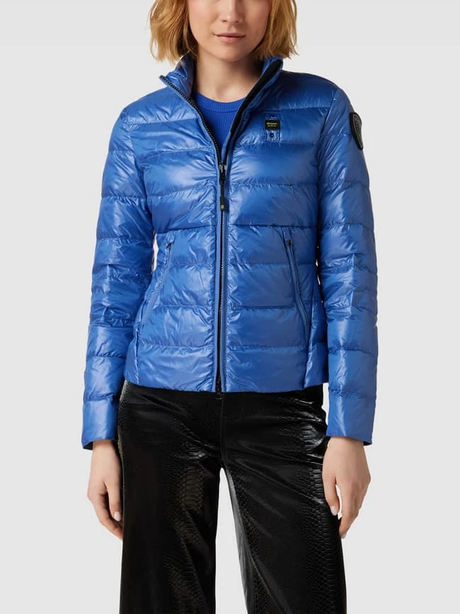 Blauer Usa Daunenjacke Mit Stehkragen - Blau 6 Blauer Usa Daunenjacke Mit Stehkragen - Blau – Bild 4