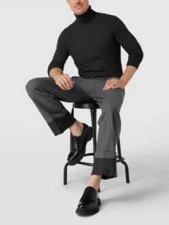 MCNEAL Longsleeve Mit Geripptem Rollkragen - Dunkelgrau Meliert