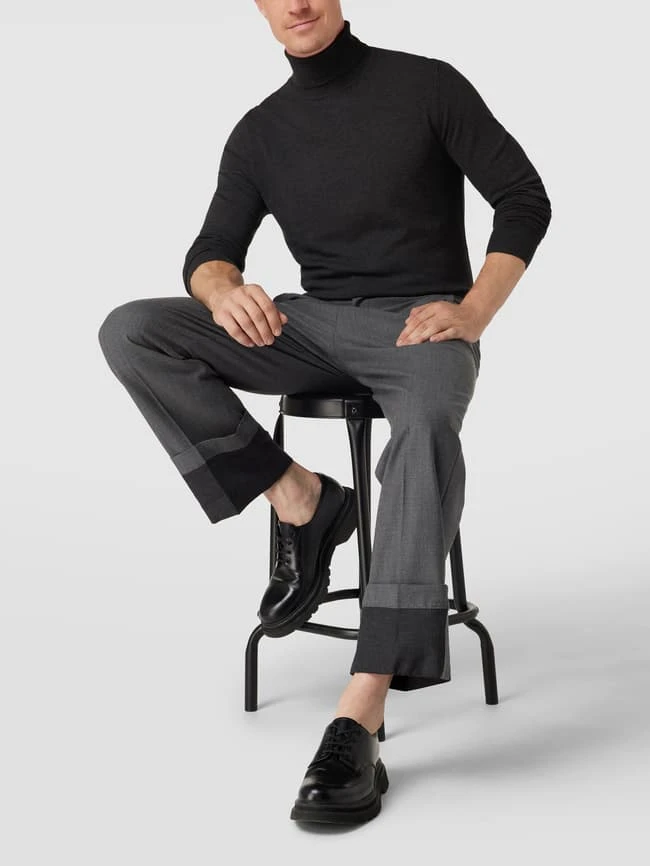 MCNEAL Longsleeve Mit Geripptem Rollkragen - Dunkelgrau Meliert 3 MCNEAL Longsleeve Mit Geripptem Rollkragen - Dunkelgrau Meliert