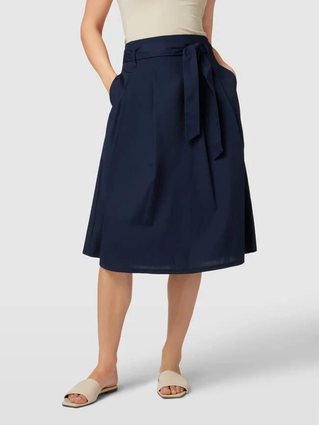 Montego Midirock Mit Bindegürtel - Dunkelblau 6 Montego Midirock Mit Bindegürtel - Dunkelblau – Bild 4