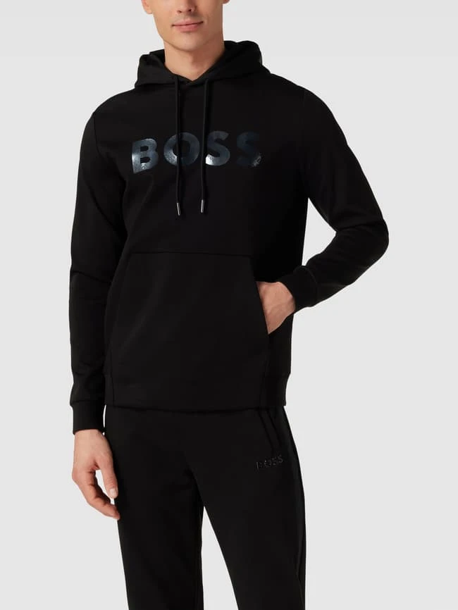 BOSS Green Hoodie Mit Label-Print Modell 'Soody Mirror' - Schwarz 6 BOSS Green Hoodie Mit Label-Print Modell 'Soody Mirror' - Schwarz – Bild 4