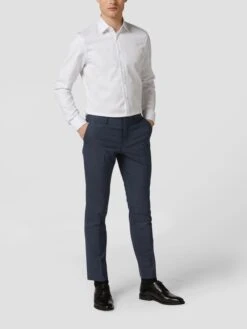 Jake*s Slim Fit Business-Hemd Aus Twill - Weiß