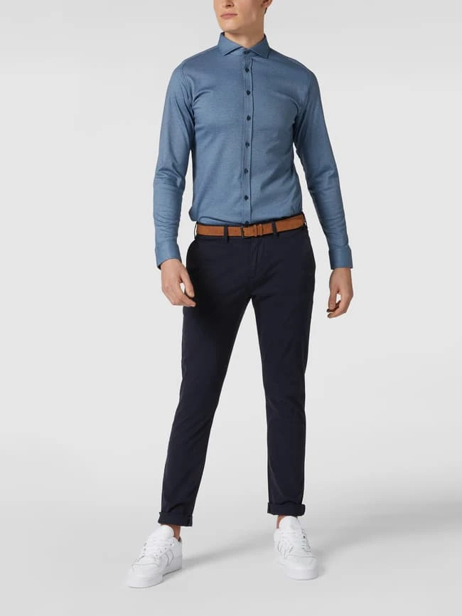 MCNEAL Chino Mit Stretch-Anteil Und Gürtel - Marineblau 3 MCNEAL Chino Mit Stretch-Anteil Und Gürtel - Marineblau