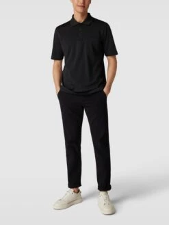 Christian Berg Men Poloshirt Mit Kurzer Knopfleiste Und Logo-Stickerei - Schwarz