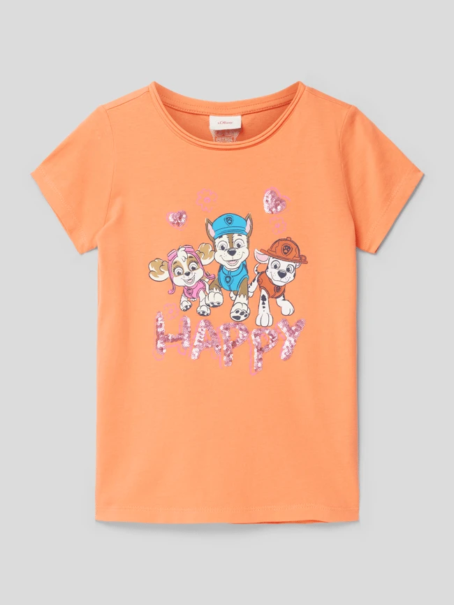 S.Oliver RED LABEL T-Shirt Mit Rundhalsausschnitt - Orange 3 S.Oliver RED LABEL T-Shirt Mit Rundhalsausschnitt - Orange