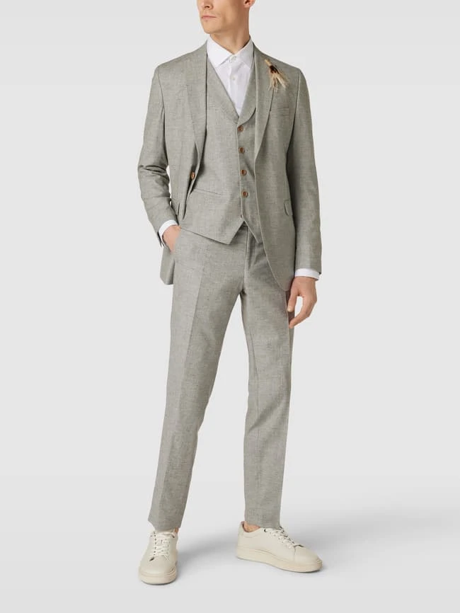 CG - Club Of Gents Weste Mit Leistentaschen Modell 'Pady' - Hellgrau Meliert 3 CG - Club Of Gents Weste Mit Leistentaschen Modell 'Pady' - Hellgrau Meliert