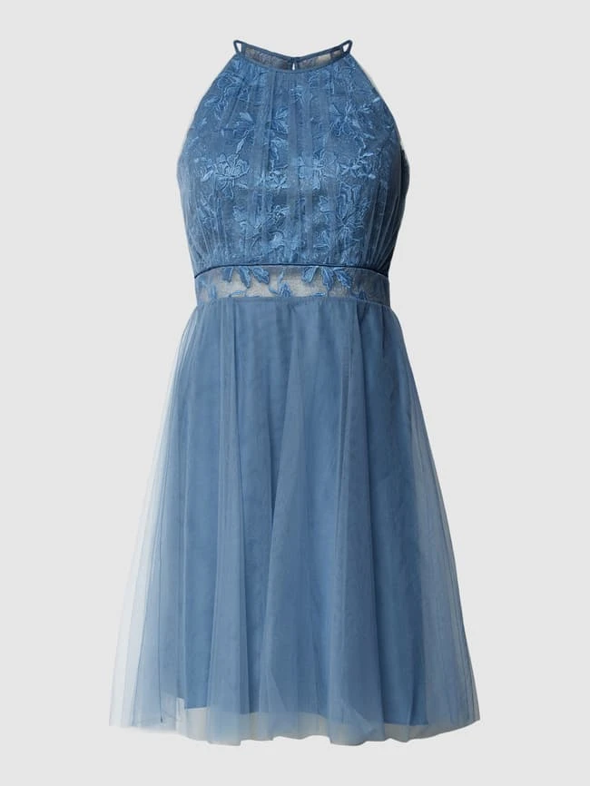 V.M. Cocktailkleid Mit Spitzen-Besatz - Rauchblau 4 V.M. Cocktailkleid Mit Spitzen-Besatz - Rauchblau – Bild 2