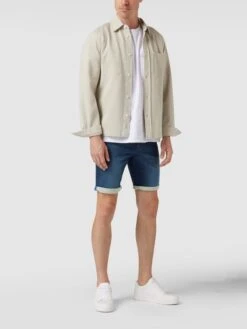 MCNEAL Jeansshorts Mit Label-Patch - Metallic Blau