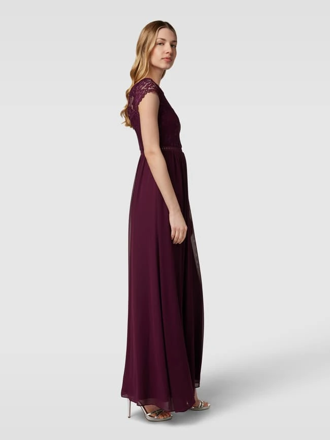 Jake*s Cocktail Abendkleid Mit Floraler Spitze - Bordeaux Rot 3 Jake*s Cocktail Abendkleid Mit Floraler Spitze - Bordeaux Rot