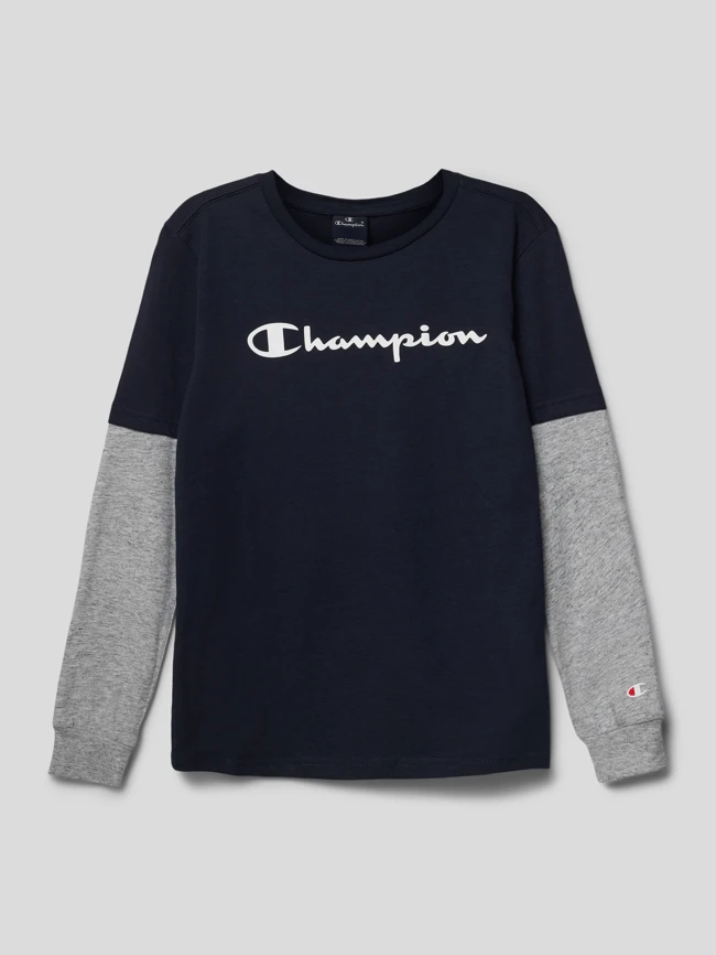 CHAMPION Longsleeve Mit Logo-Print - Marineblau 5 CHAMPION Longsleeve Mit Logo-Print - Marineblau – Bild 3
