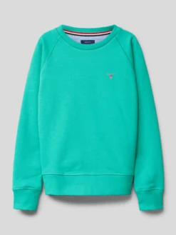 Gant Sweatshirt Mit Label-Stitching - Mint