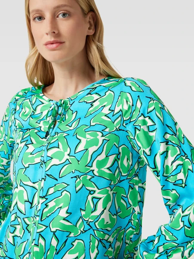 Comma Bluse Mit Schlüsselloch-Ausschnitt - Aqua Blau 5 Comma Bluse Mit Schlüsselloch-Ausschnitt - Aqua Blau – Bild 3