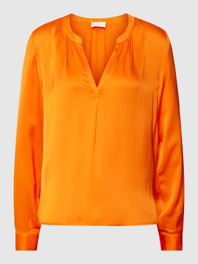 Milano Italy Bluse Mit V-Ausschnitt - Orange 4 Milano Italy Bluse Mit V-Ausschnitt - Orange – Bild 2