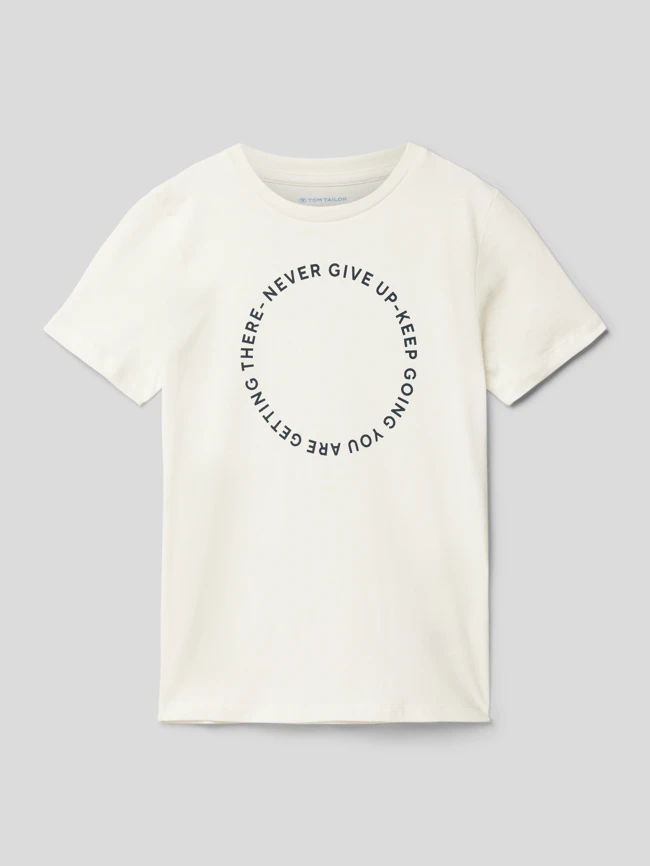 Tom Tailor T-Shirt Mit Statement-Print - Offwhite 3 Tom Tailor T-Shirt Mit Statement-Print - Offwhite