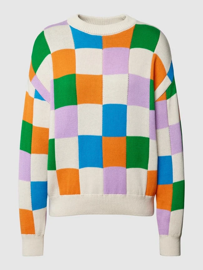 Jake*s Casual Strickpullover Mit Karomuster - Offwhite 4 Jake*s Casual Strickpullover Mit Karomuster - Offwhite – Bild 2