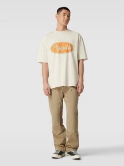 Pegador Oversized T-Shirt Mit Label-Print Modell 'West' - Offwhite