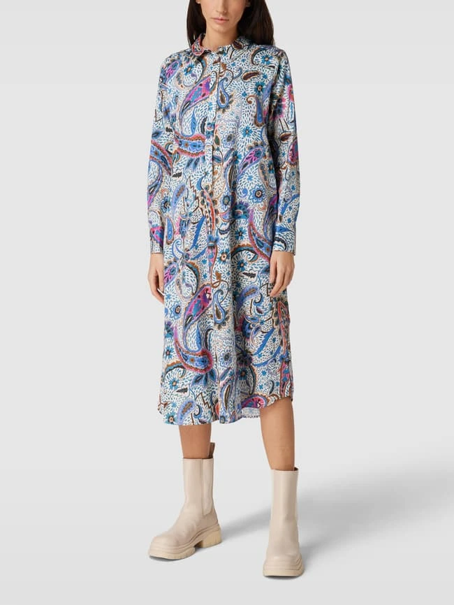 Milano Italy Kleid Mit Allover-Muster - Blau 3 Milano Italy Kleid Mit Allover-Muster - Blau